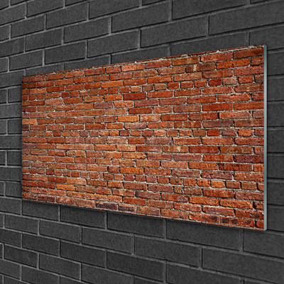 Glass Wall Art Bricks art brown