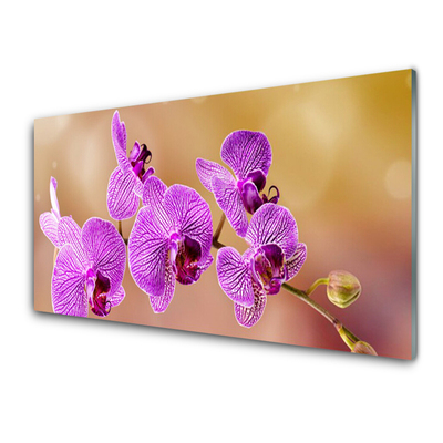 Glass Wall Art Flowers floral pink