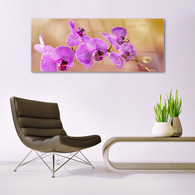 Glass Wall Art Flowers floral pink