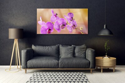 Glass Wall Art Flowers floral pink