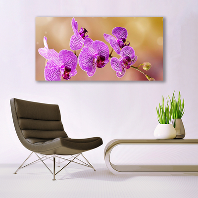 Glass Wall Art Flowers floral pink