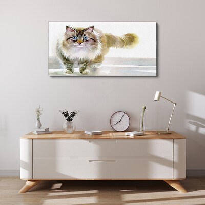 Glass Wall Art Vanilla floral brown yellow