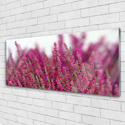 Glass Wall Art Flowers floral red green