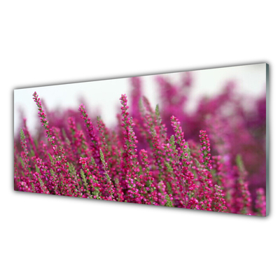 Glass Wall Art Flowers floral red green