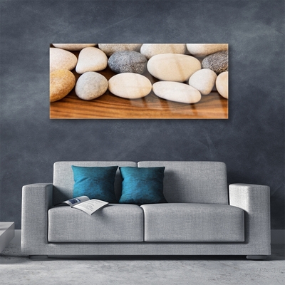 Glass Wall Art Stones art brown grey