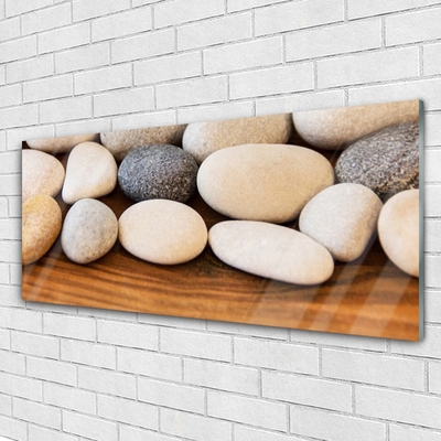 Glass Wall Art Stones art brown grey