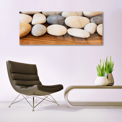 Glass Wall Art Stones art brown grey