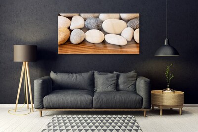 Glass Wall Art Stones art brown grey