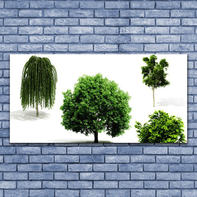 Glass Wall Art Trees nature brown green