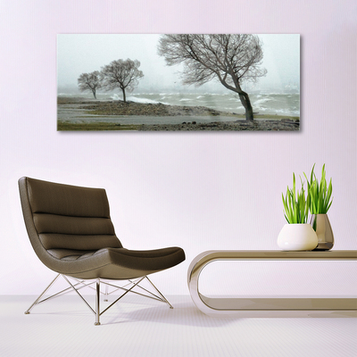 Glass Wall Art Trees nature brown