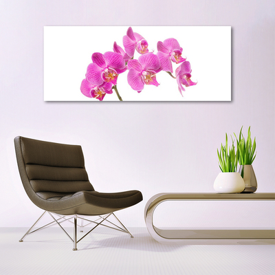 Glass Wall Art Flowers floral pink