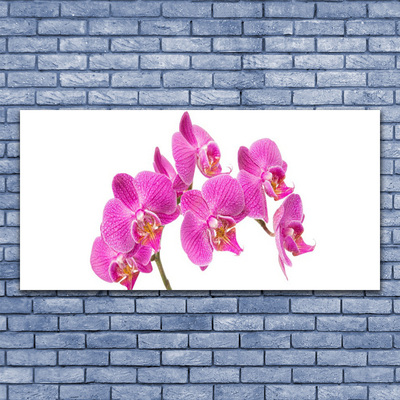 Glass Wall Art Flowers floral pink