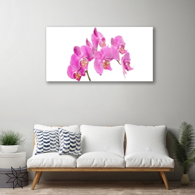 Glass Wall Art Flowers floral pink