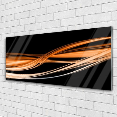 Glass Wall Art Abstract art yellow black