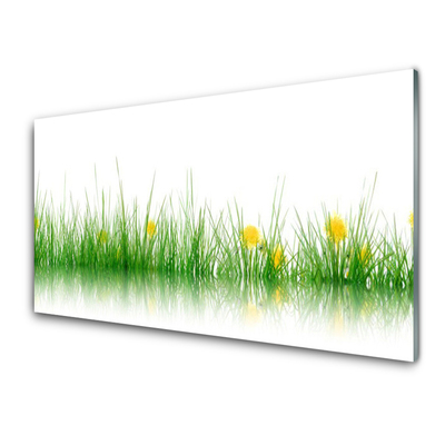 Glass Wall Art Grass nature green