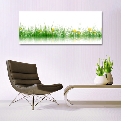 Glass Wall Art Grass nature green