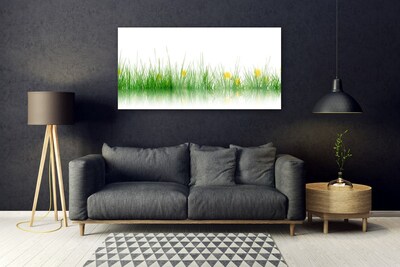 Glass Wall Art Grass nature green