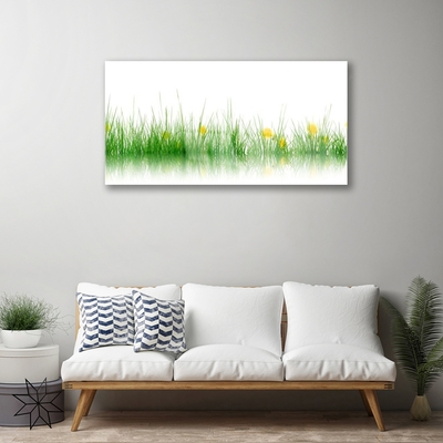 Glass Wall Art Grass nature green