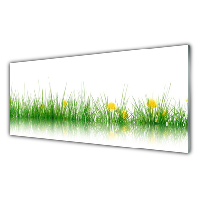 Glass Wall Art Grass nature green