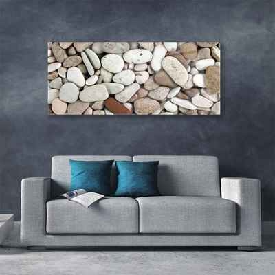 Glass Wall Art Stones art white grey brown