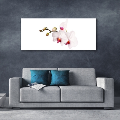 Glass Wall Art Flowers floral pink white