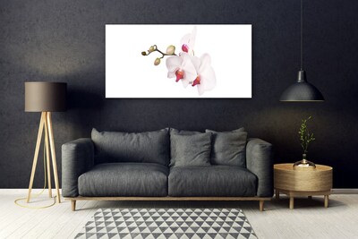 Glass Wall Art Flowers floral pink white