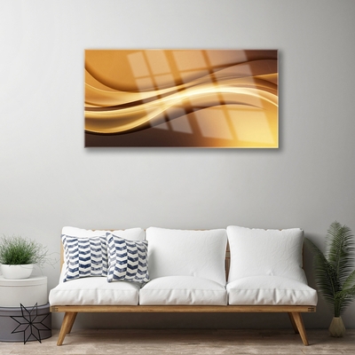 Glass Wall Art Abstract art yellow black