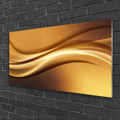 Glass Wall Art Abstract art yellow black