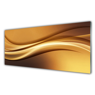 Glass Wall Art Abstract art yellow black