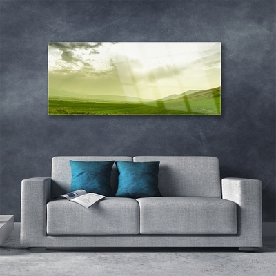 Glass Wall Art Meadow nature green