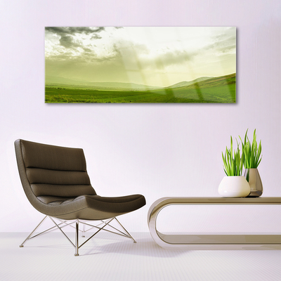 Glass Wall Art Meadow nature green