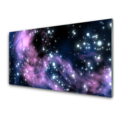 Glass Wall Art Abstract art black blue purple pink