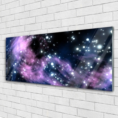 Glass Wall Art Abstract art black blue purple pink