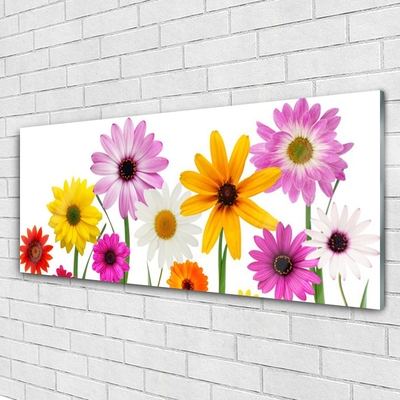 Glass Wall Art Flowers floral multi