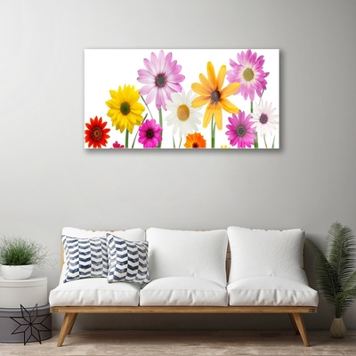 Glass Wall Art Flowers floral multi