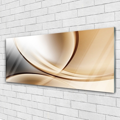 Glass Wall Art Abstract art grey brown yellow