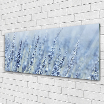 Glass Wall Art Flowers floral purple