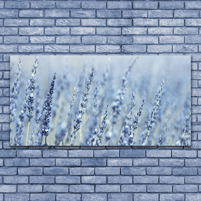 Glass Wall Art Flowers floral purple