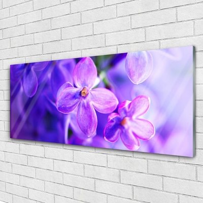 Glass Wall Art Flowers floral pink