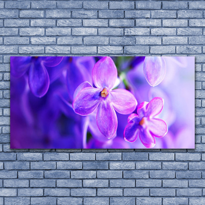 Glass Wall Art Flowers floral pink