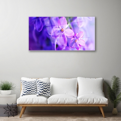 Glass Wall Art Flowers floral pink