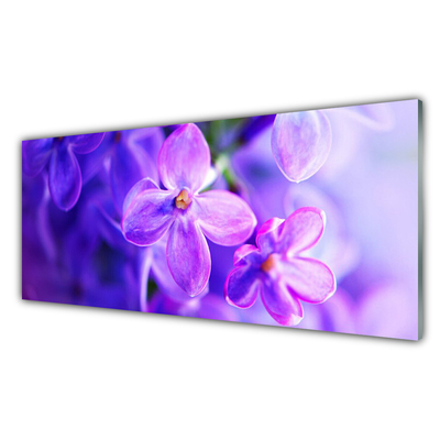 Glass Wall Art Flowers floral pink