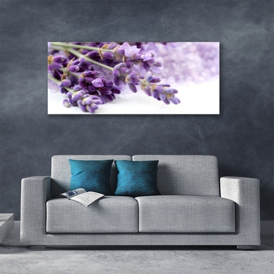 Glass Wall Art Flowers floral purple