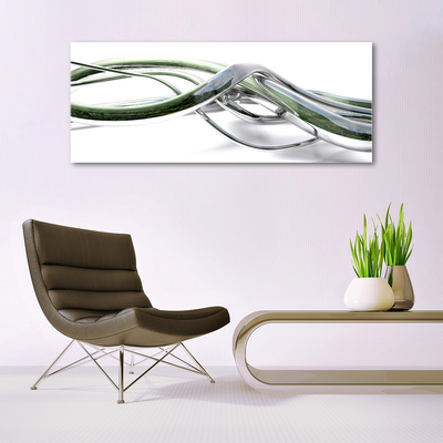 Glass Wall Art Abstract art silver green