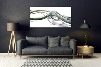 Glass Wall Art Abstract art silver green