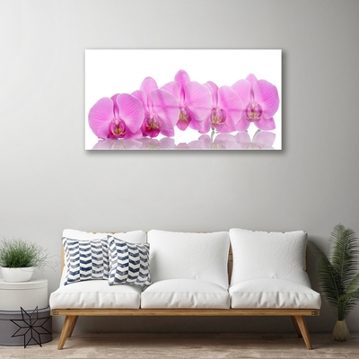 Glass Wall Art Flowers floral pink