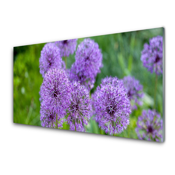 Glass Wall Art Flowers floral pink