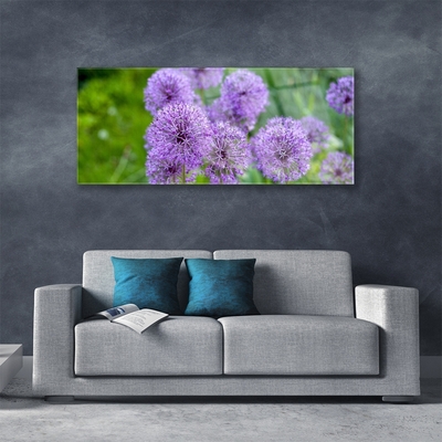 Glass Wall Art Flowers floral pink