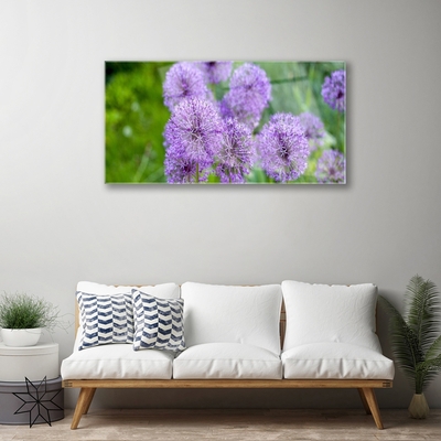 Glass Wall Art Flowers floral pink