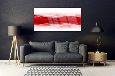 Glass Wall Art Abstract art red orange white